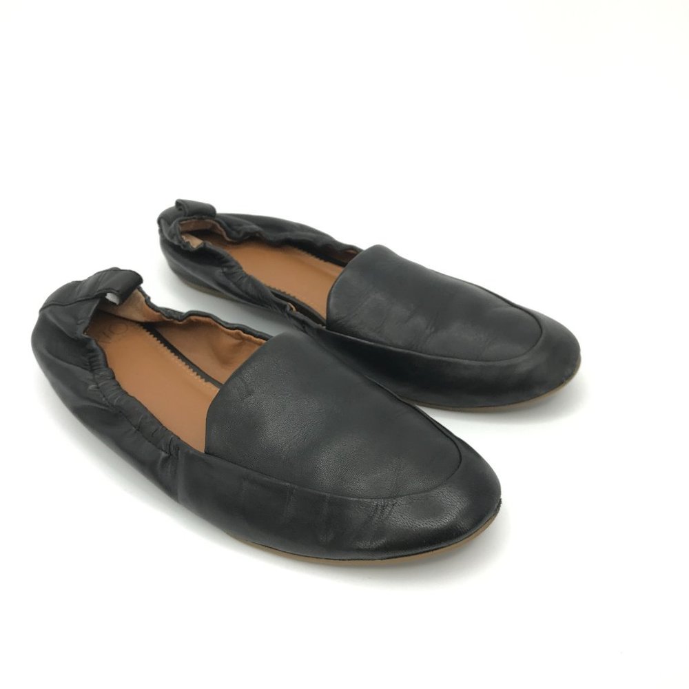Franco Sarto Black Loafer Flats Stretch Heel